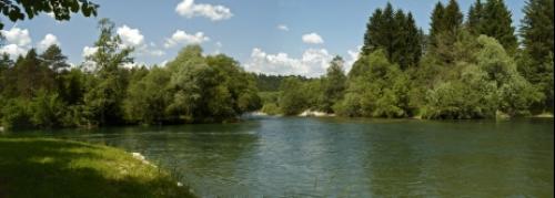 Zusammenfluss beider Save-QuellflÃ¼sse bei Bled