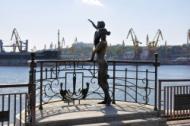 Odessa: Bronzeskulptur im Hafen