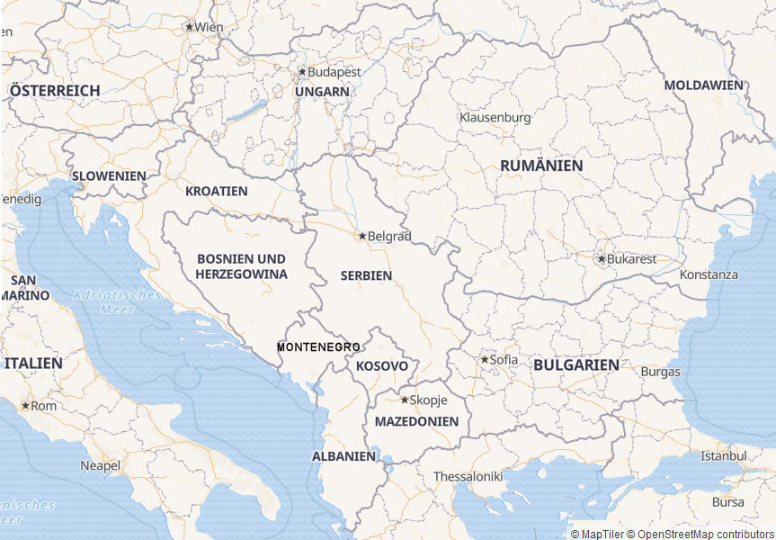 Landkarte Südosteuropa