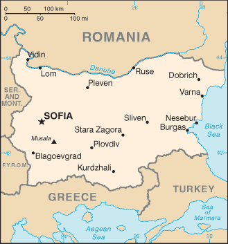 Landkarte Bulgarien