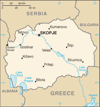 Landkarte Mazedonien