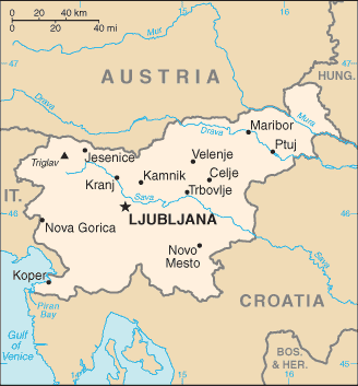 Landkarte Slowenien