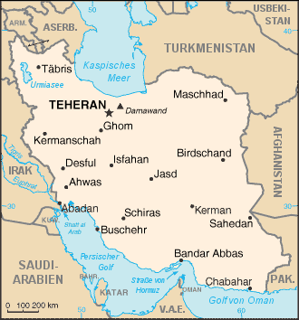 Landkarte Iran